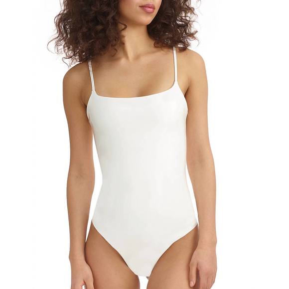 NEW COMMANDO faux patent leather cami bodysuit in white - Picture 1 of 3